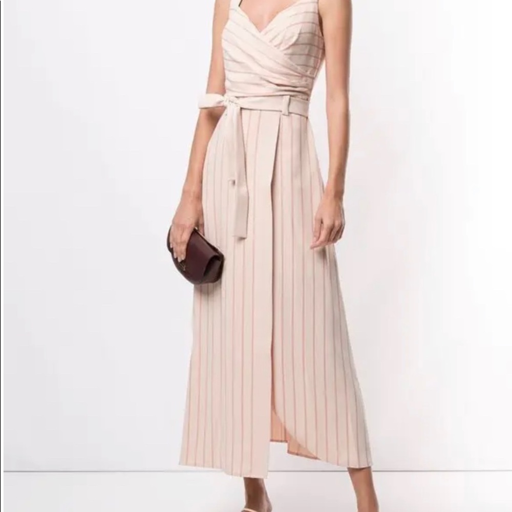 Emporio Armani Pink Striped Wrap Dress